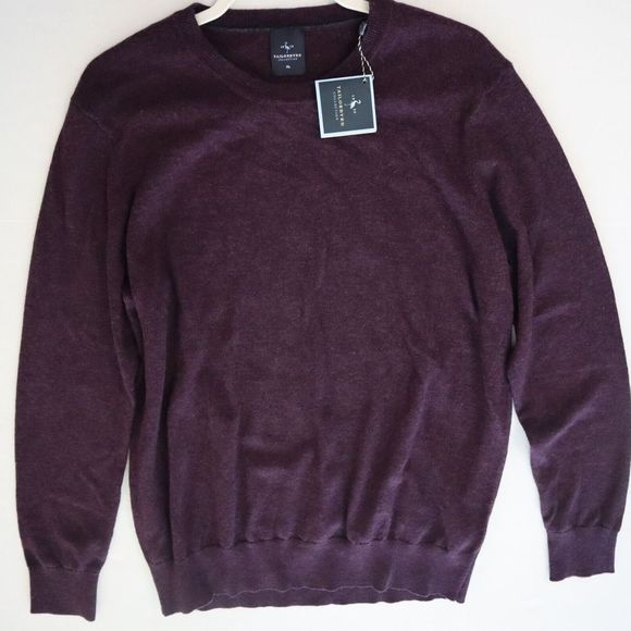Tailorbyrd M220S2401 Men's Sz XL Purple Merino Wool Crew Neck Sweater - Picture 5 of 6
